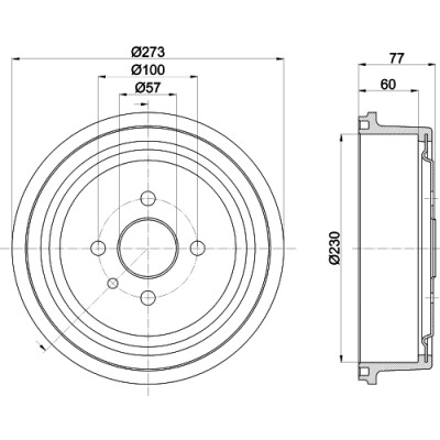 Tambour de frein HELLA 8DT 355 303-451