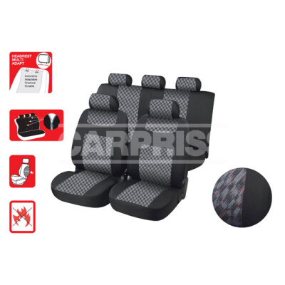 Housse de selle Annecy (avec trois fermetures éclair arrière) gris/noir CARPRISS 79323411BOL