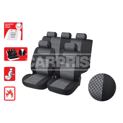 Housse de selle Annecy (avec trois fermetures éclair arrière) gris/noir CARPRISS 79323414BOL