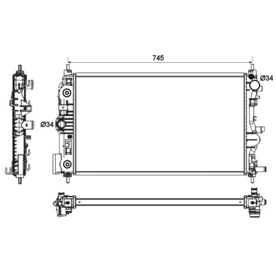 Radiateur, refroidissement du moteur NRF 53131
