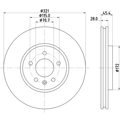 Disque de frein HELLA 8DD 355 132-171