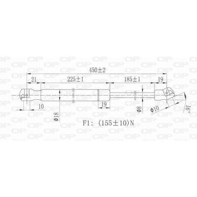 Ressort pneumatique, lunette arrière PIÈCES OUVERTES GSR6015.00