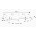 Vérin à gaz, capot moteur, PIÈCES OUVERTES GSR6064.00
