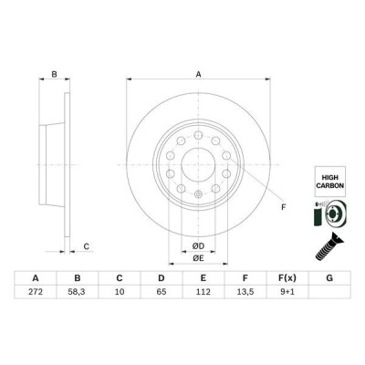 Disque de frein BOSCH 0 986 479 F23