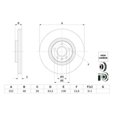 Jeu de disques de frein BOSCH 0 986 479 F90