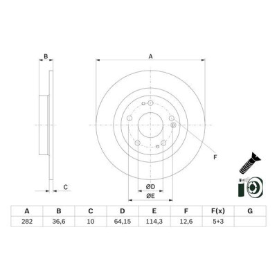 Disque de frein BOSCH 0 986 479 G90