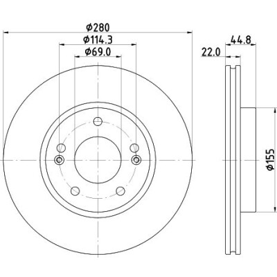 Disque de frein HELLA 8DD 355 132-641