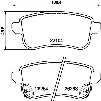 Jeu de plaquettes de frein HELLA 8DB 355 040-811