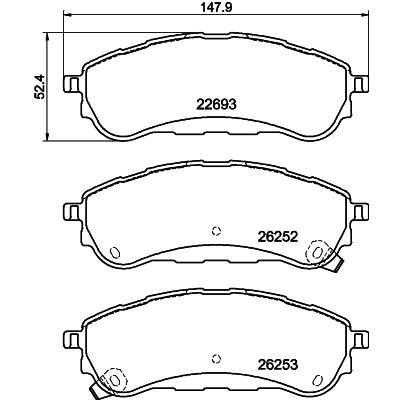 Jeu de plaquettes de frein HELLA 8DB 355 040-751