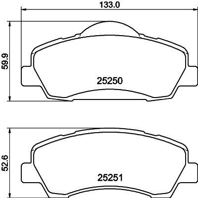 Jeu de plaquettes de frein HELLA 8DB 355 040-561