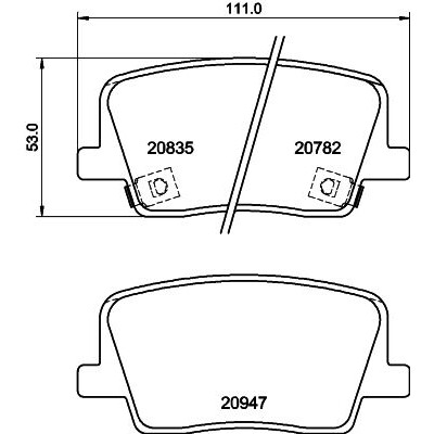 Jeu de plaquettes de frein HELLA 8DB 355 040-511