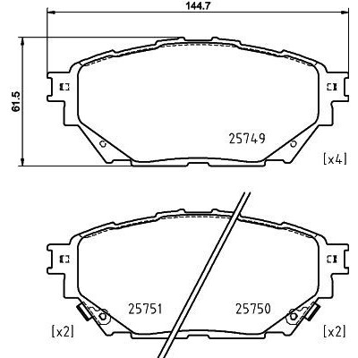 Jeu de plaquettes de frein HELLA 8DB 355 039-471