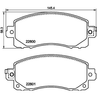 Jeu de plaquettes de frein HELLA 8DB 355 039-161
