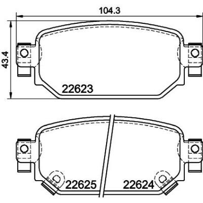 Jeu de plaquettes de frein HELLA 8DB 355 039-141