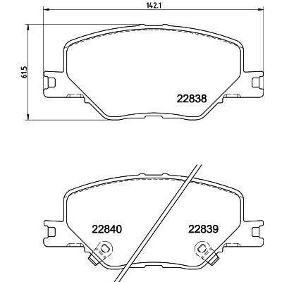 Jeu de plaquettes de frein HELLA 8DB 355 039-061