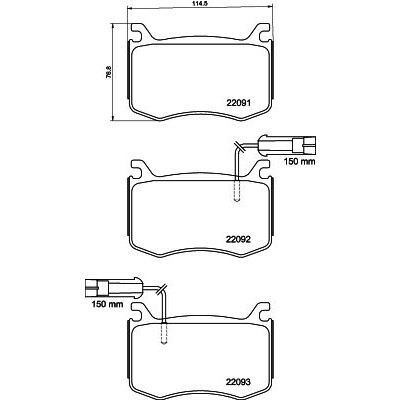 Jeu de plaquettes de frein HELLA 8DB 355 039-051