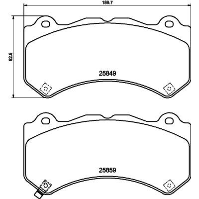 Jeu de plaquettes de frein HELLA 8DB 355 021-041
