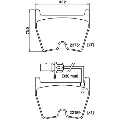 Jeu de plaquettes de frein HELLA 8DB 355 023-081