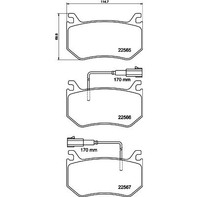 Jeu de plaquettes de frein HELLA 8DB 355 039-031