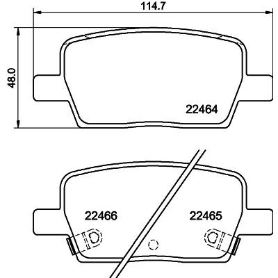 Jeu de plaquettes de frein HELLA 8DB 355 039-081