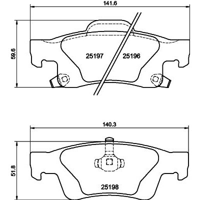 Jeu de plaquettes de frein HELLA 8DB 355 040-031