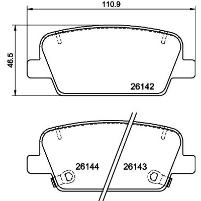 Jeu de plaquettes de frein HELLA 8DB 355 040-081