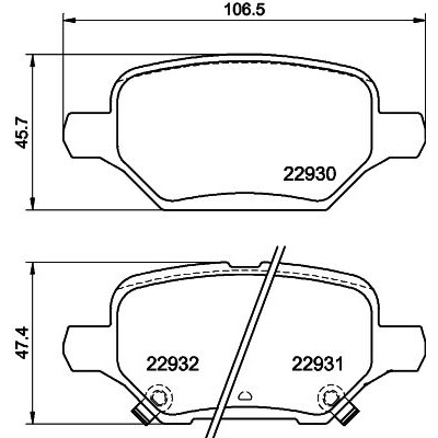 Jeu de plaquettes de frein HELLA 8DB 355 040-181