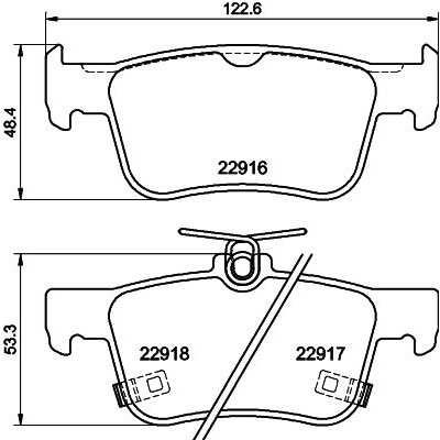 Jeu de plaquettes de frein HELLA 8DB 355 040-871
