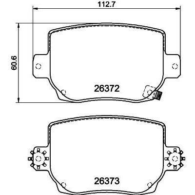 Jeu de plaquettes de frein HELLA 8DB 355 041-041