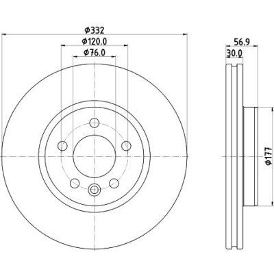 Disque de frein HELLA 8DD 355 132-561