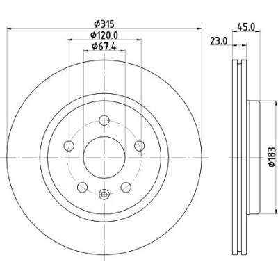 Disque de frein HELLA 8DD 355 132-751