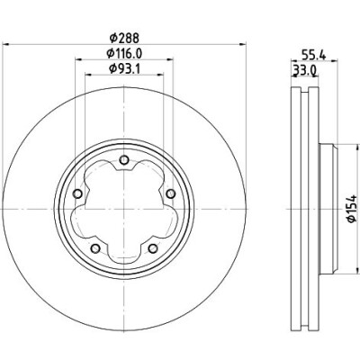 Disque de frein HELLA 8DD 355 133-161