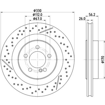 Disque de frein HELLA 8DD 355 133-231