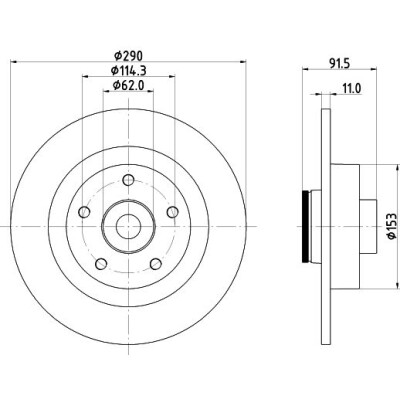 Disque de frein HELLA 8DD 355 133-651