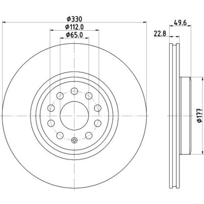 Disque de frein HELLA 8DD 355 133-731