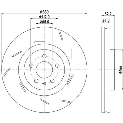 Disque de frein HELLA 8DD 355 134-351