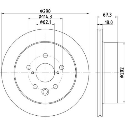 Disque de frein HELLA 8DD 355 134-531