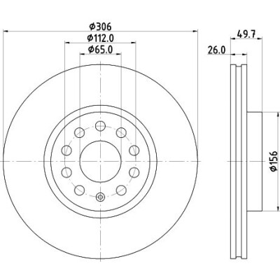 Disque de frein HELLA 8DD 355 134-611