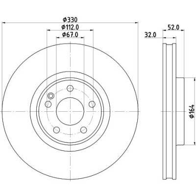 Disque de frein HELLA 8DD 355 134-621
