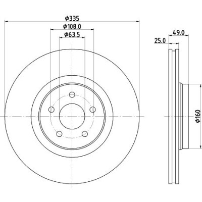 Disque de frein HELLA 8DD 355 134-631