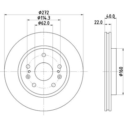 Disque de frein HELLA 8DD 355 134-651