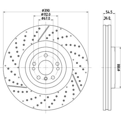 Disque de frein HELLA 8DD 355 134-711
