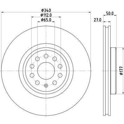 Disque de frein HELLA 8DD 355 134-751