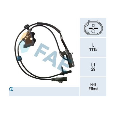 Capteur, tours de roue FAE 78389