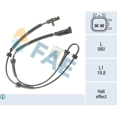 Capteur, tours de roue FAE 78635