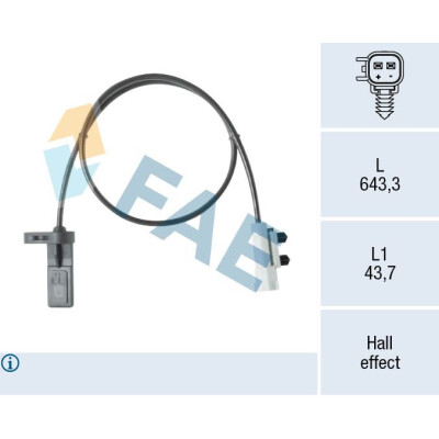 Capteur, tours de roue FAE 78673