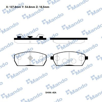 Jeu de plaquettes de frein MANDO RMPZ06