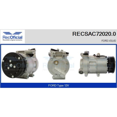 Compresseur, climatisation RECOFICIAL RECSAC72020.0