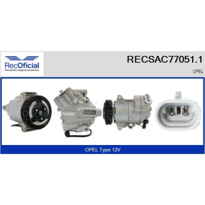 Compresseur, climatisation RECOFICIAL RECSAC77051.1