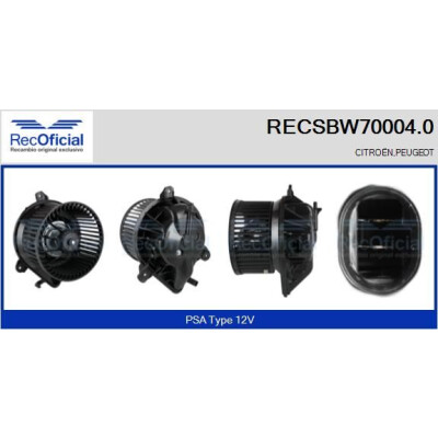 Ventilateur de cabine OFFICIEL RECSBW70004.0